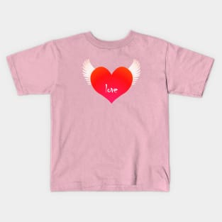 Love on Wings - Red Kids T-Shirt